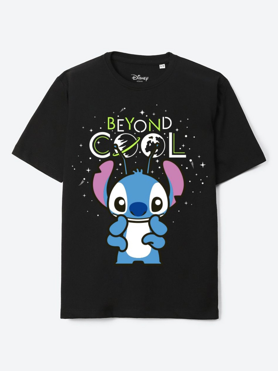 YK Disney Boys Printed V-Neck Applique T-shirt