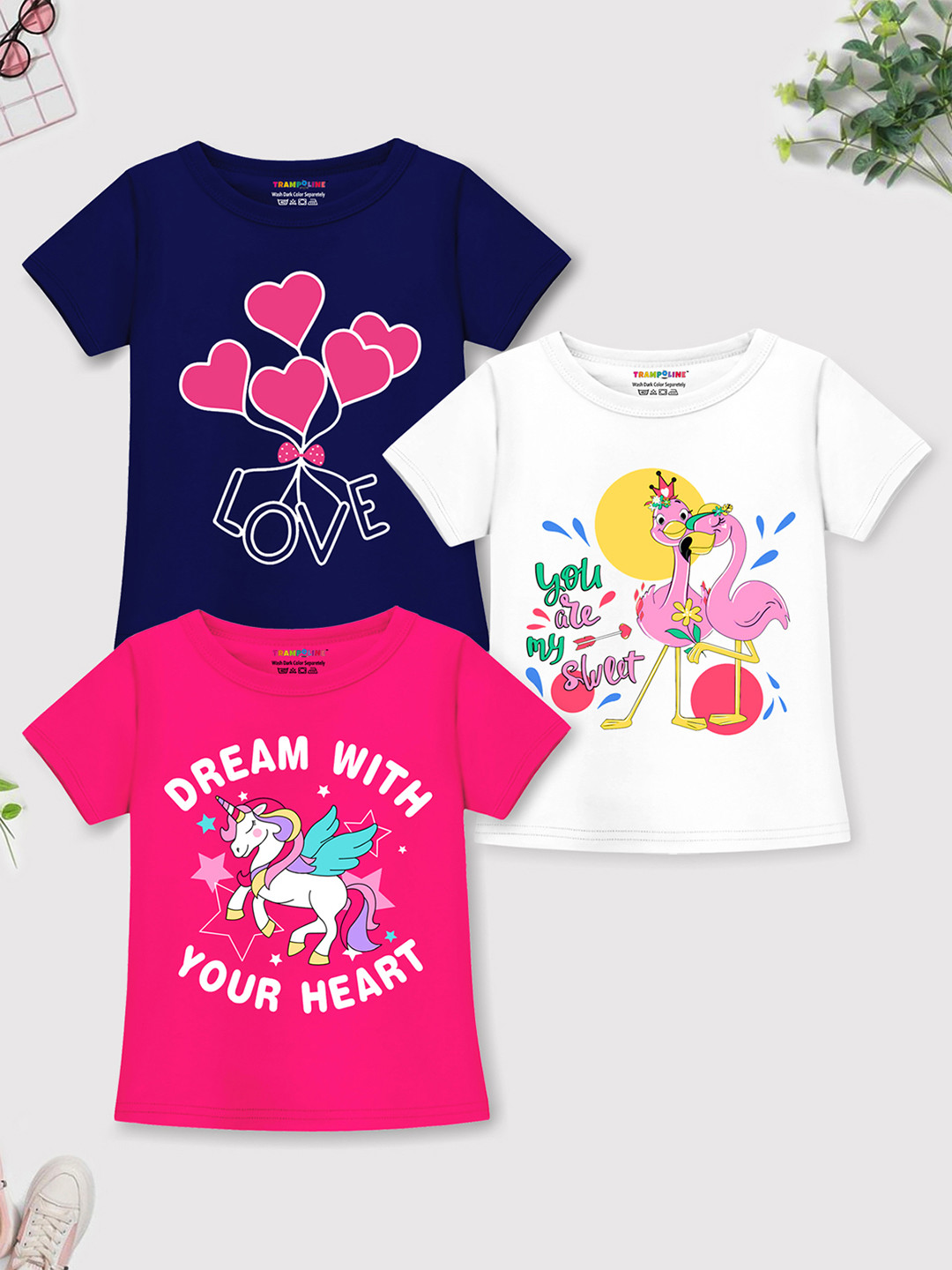 YK X Trampoline Girl Pack Of 3 Printed T-shirts