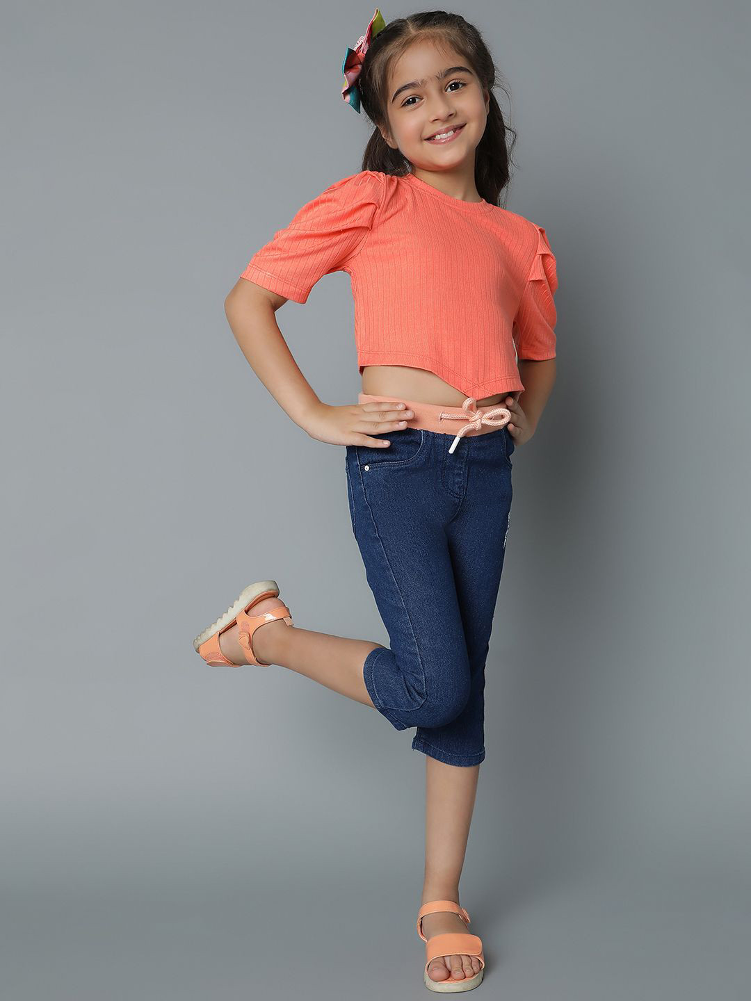 TALES & STORIES Puff Sleeve Crop Top