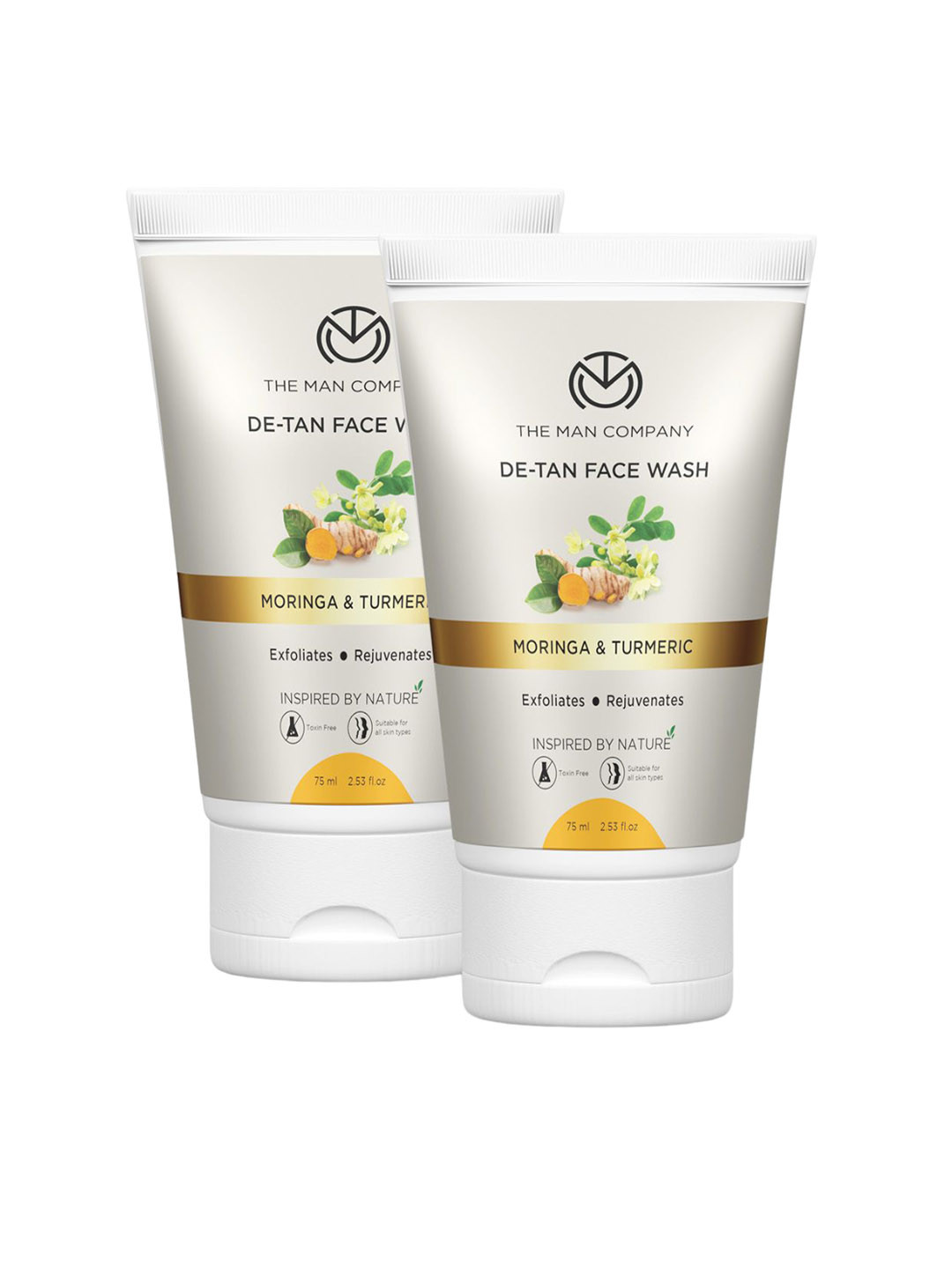 THE MAN COMPANY Set Of 2 De Tan Face Wash With Moringa & Turmeric - 75ml Each