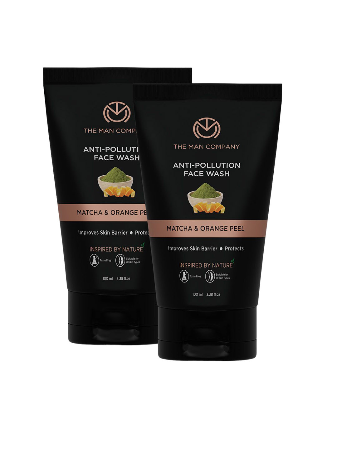 THE MAN COMPANY Set Of 2 Anti-Pollution Face Wash With Matcha & Orange Peel - 100ml each