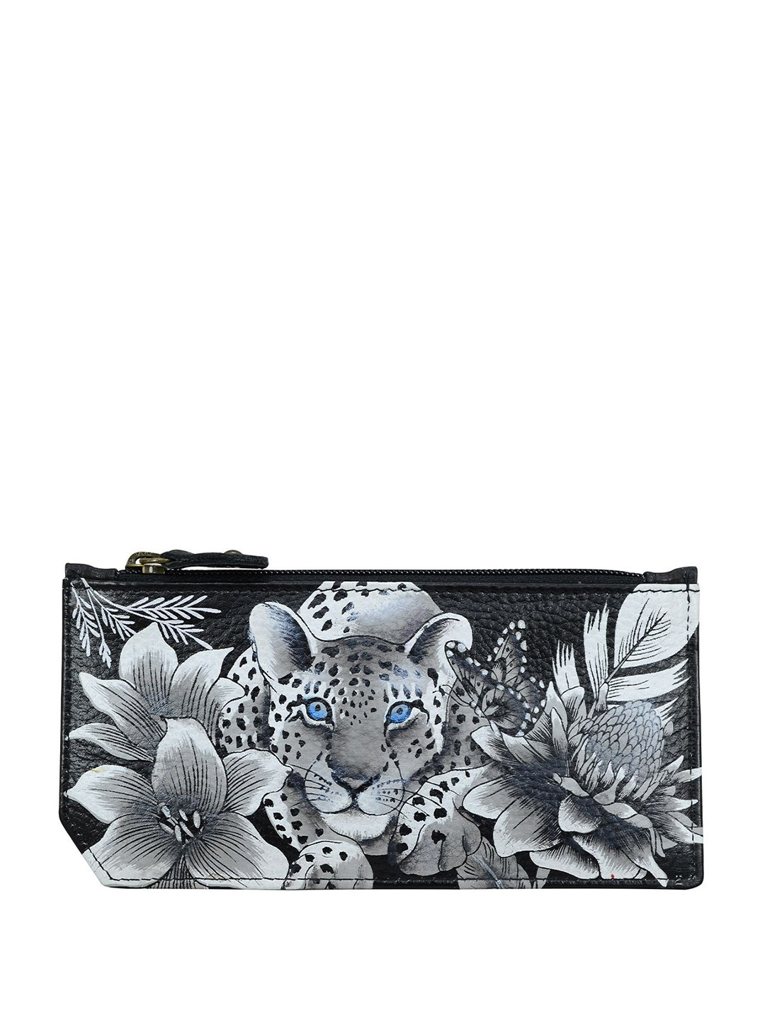 Anuschka Women Animal Printed Leather Zip Around Wallet