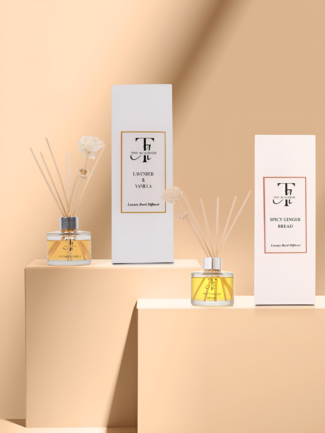 THE ACADOUR Set of 2 Reed Diffusers Spicy Gingerbread and Lavender Vanilla100ml each