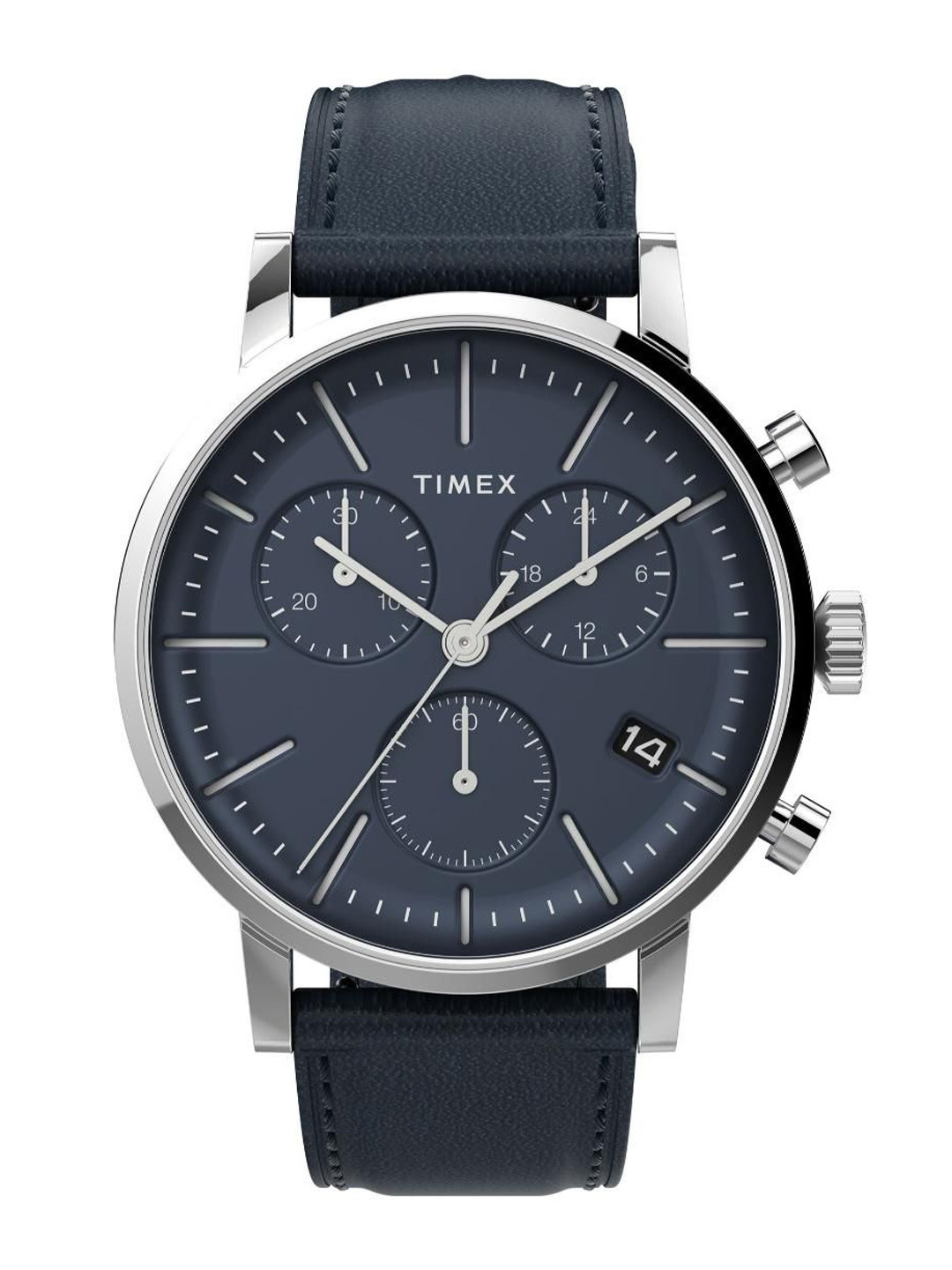 Timex Men Brass Dial & Leather Textured Straps Analogue Watch TW2V36800