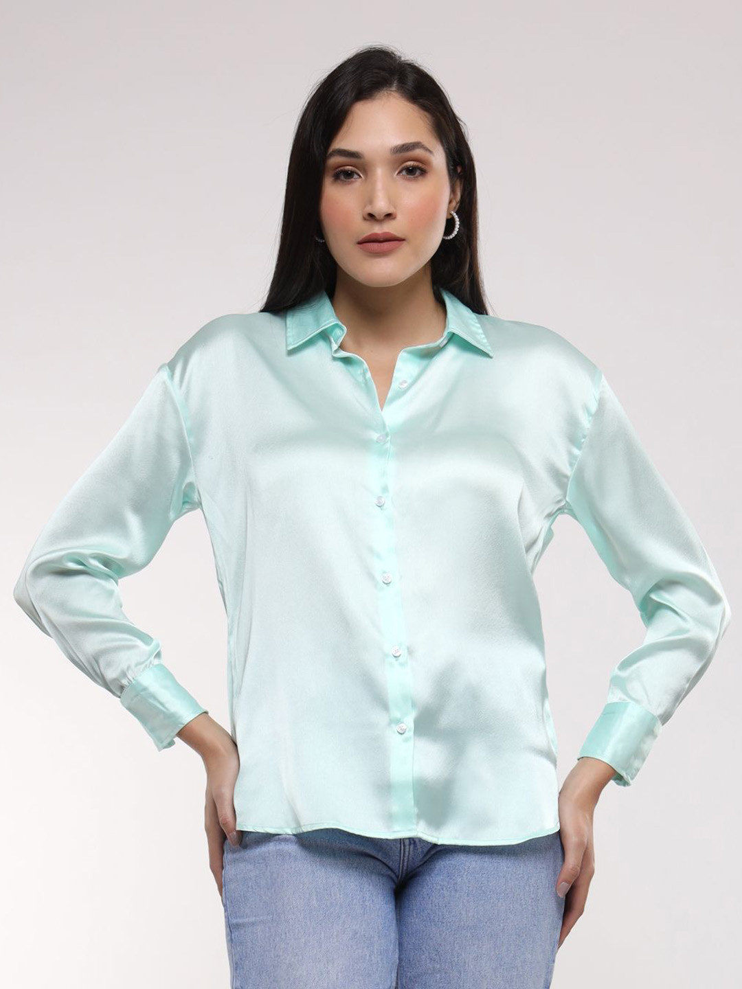 AMSWAN Women Classic Opaque Casual Shirt