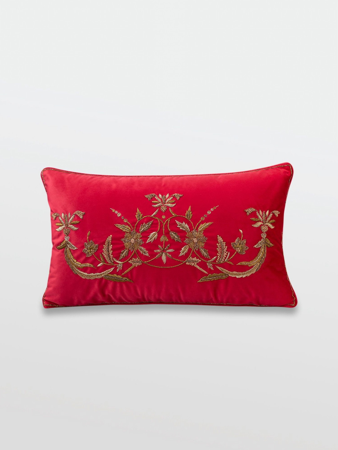 Mirooh Red Embroidery Pre-Filled Cushions