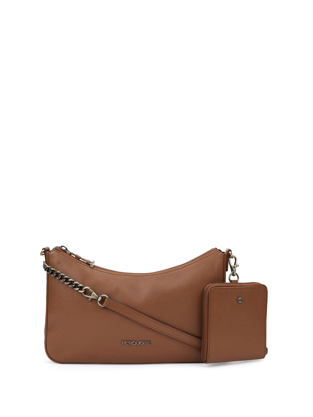 PERQUISITE STEPHANIE Range Dark Tan  One Size Soft Shoulder Bag