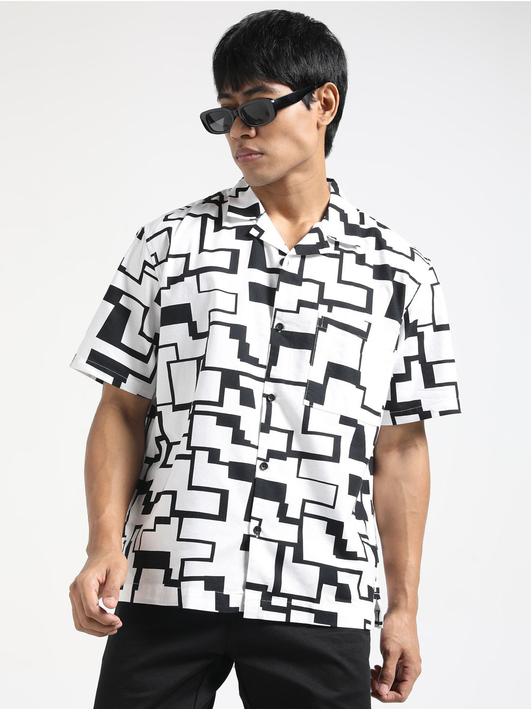 R&B Men Standard Opaque Checked Casual Shirt