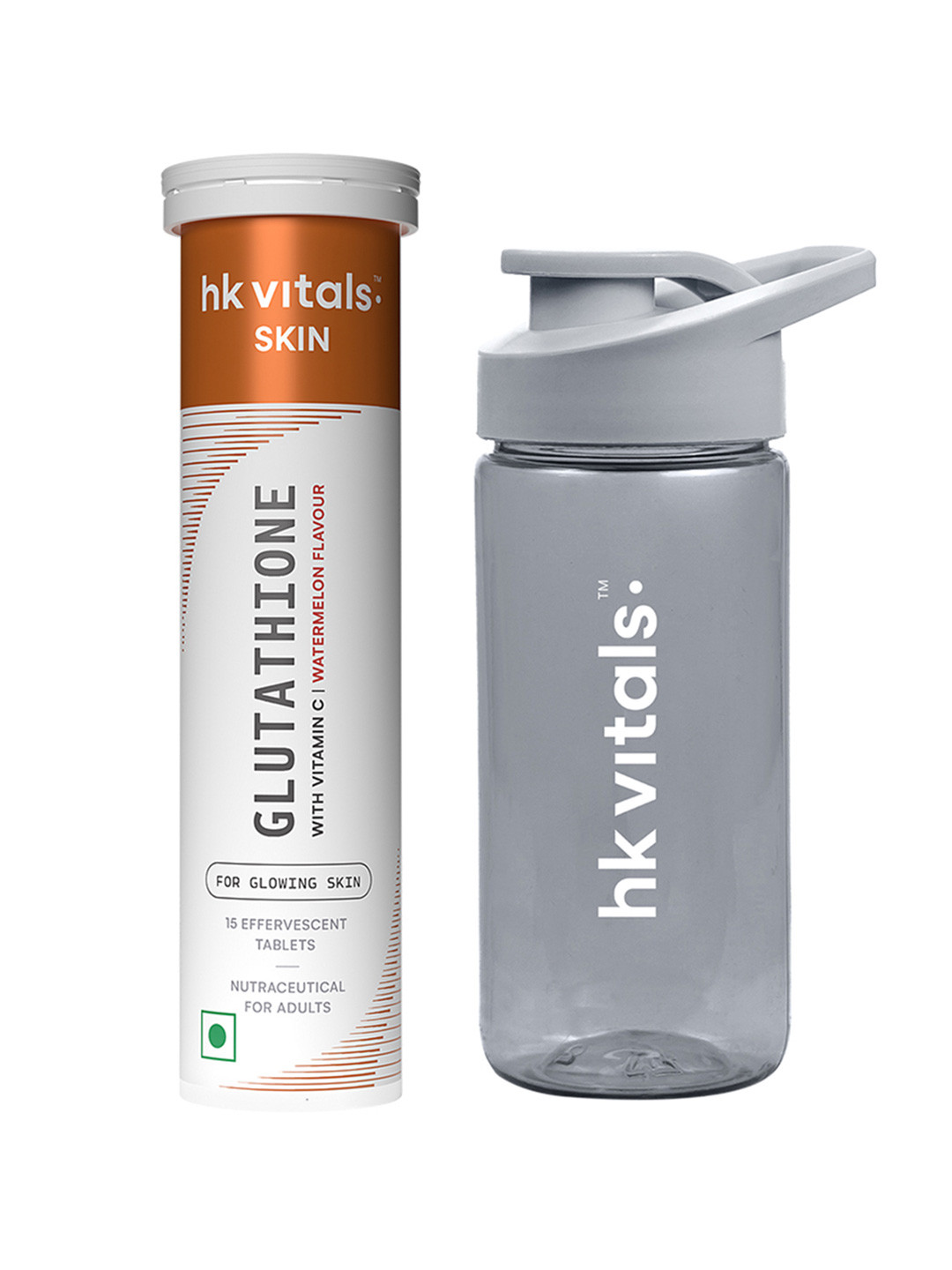 HK VITALS Glutathione Effervescent Tablets - 15 Tablets - Watermelon Flavor With Bottle