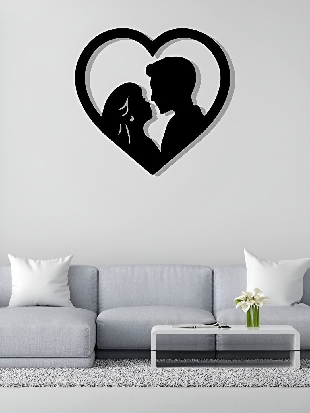 ARTROOMS Love Couple Metal Matte Hanging Hall Signs and Plaques-25In