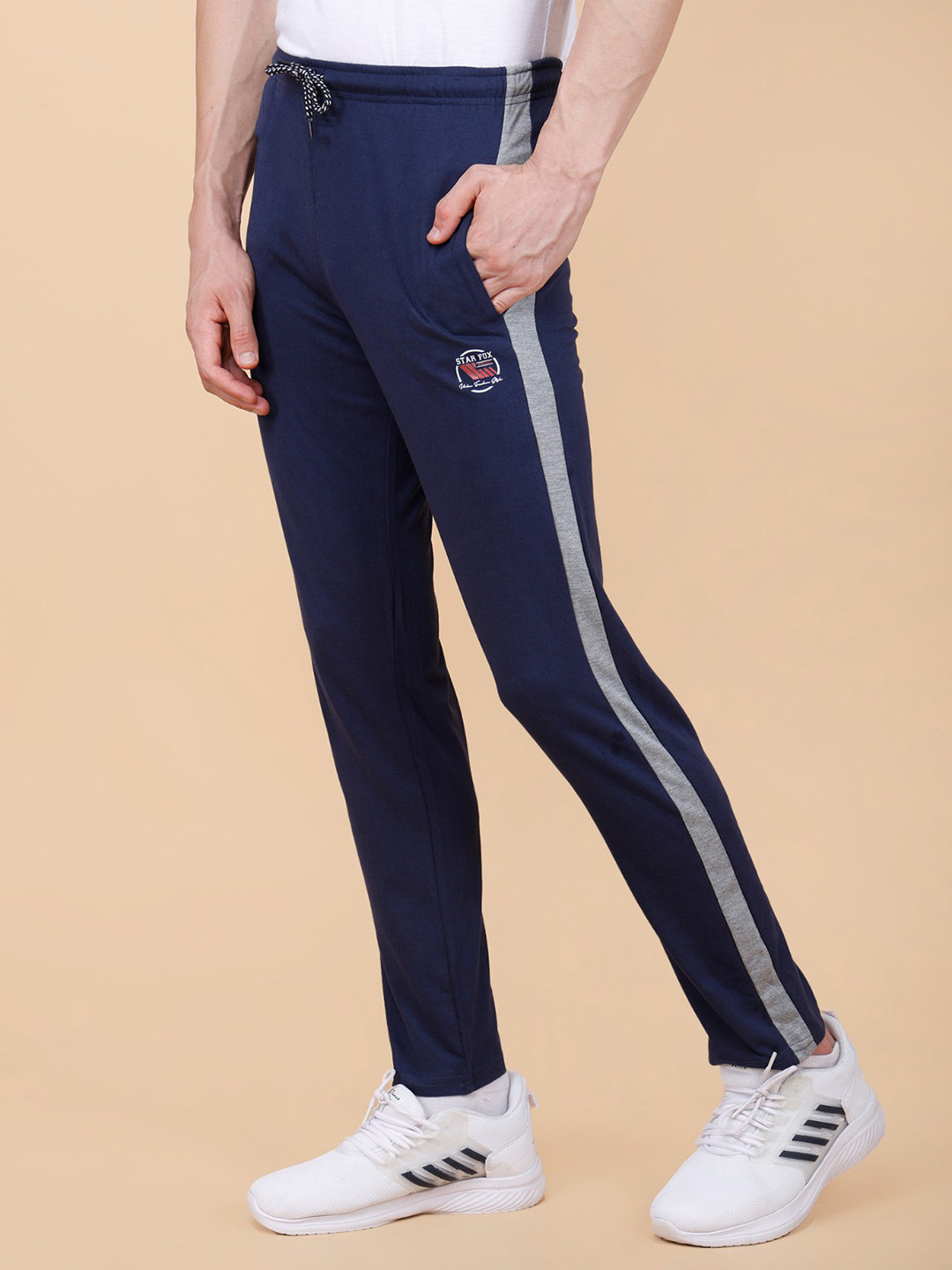 STARFOX Men Cotton Slim Fit Mid Rise Track Pants