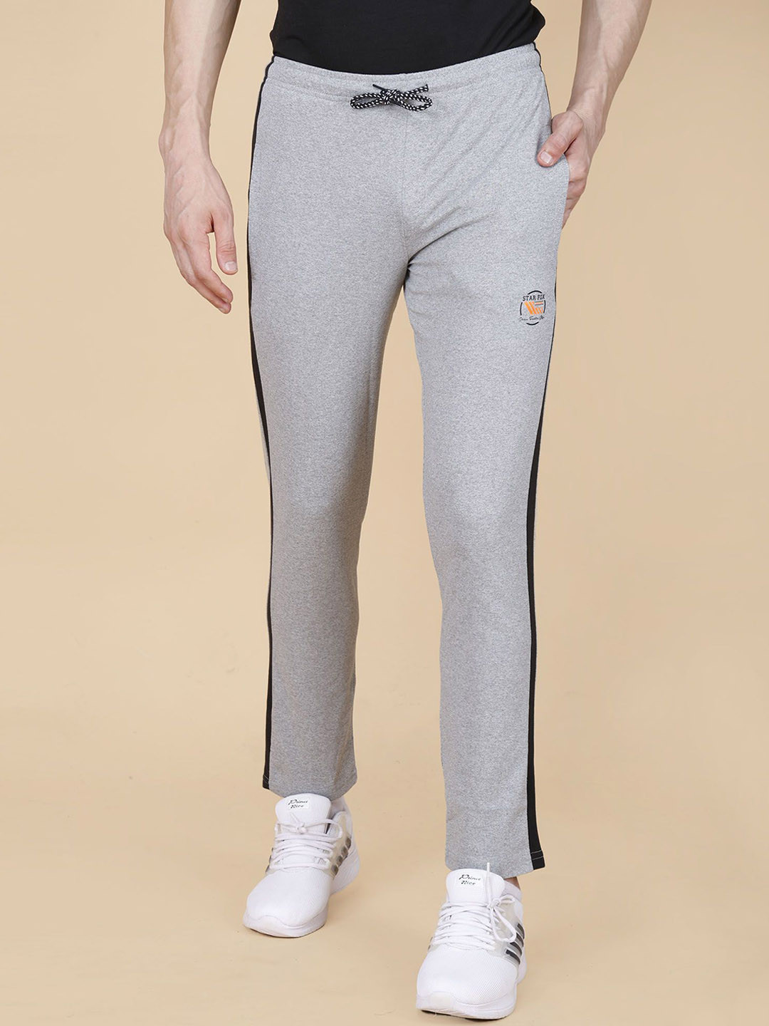 STARFOX Men Printed Cotton  Slim Fit Mid-Rise Track Pant