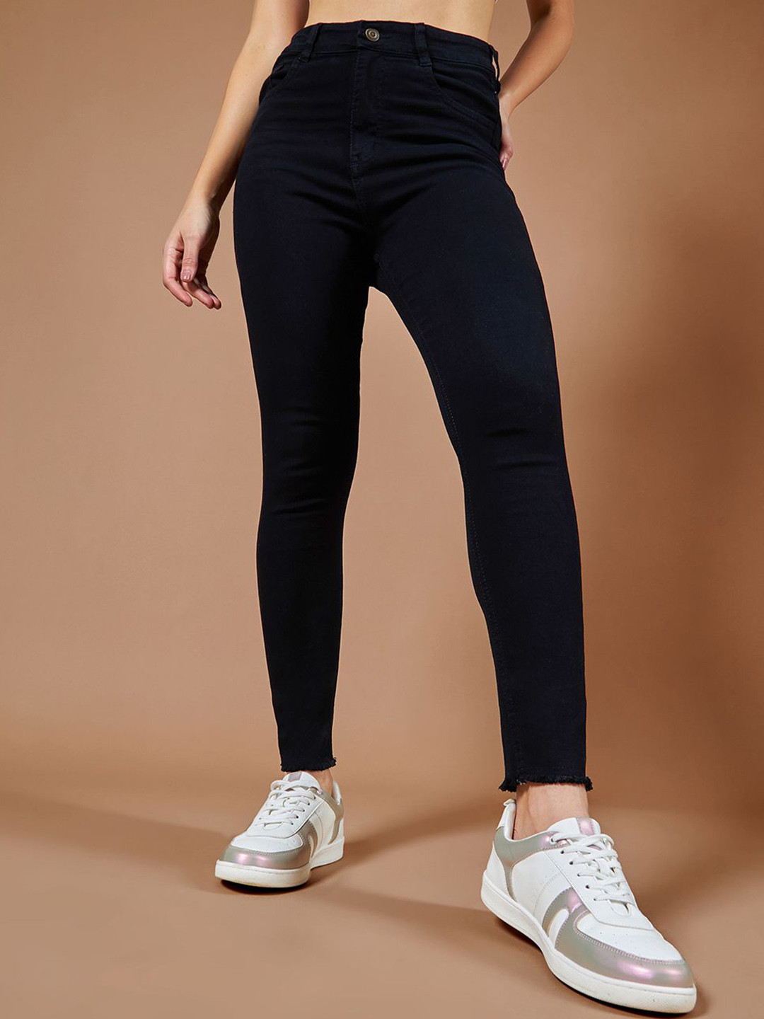 Roadster Women Skinny Fringed Detailing High Rise Stretchable Denim Jeans