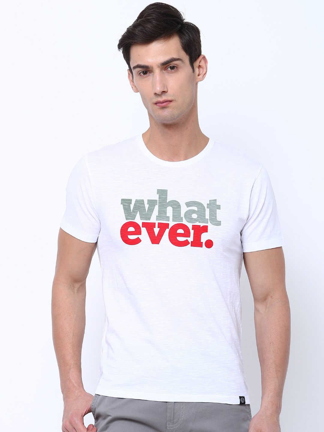 LOCOMOTIVE Men White Printed Round Neck T-shirt