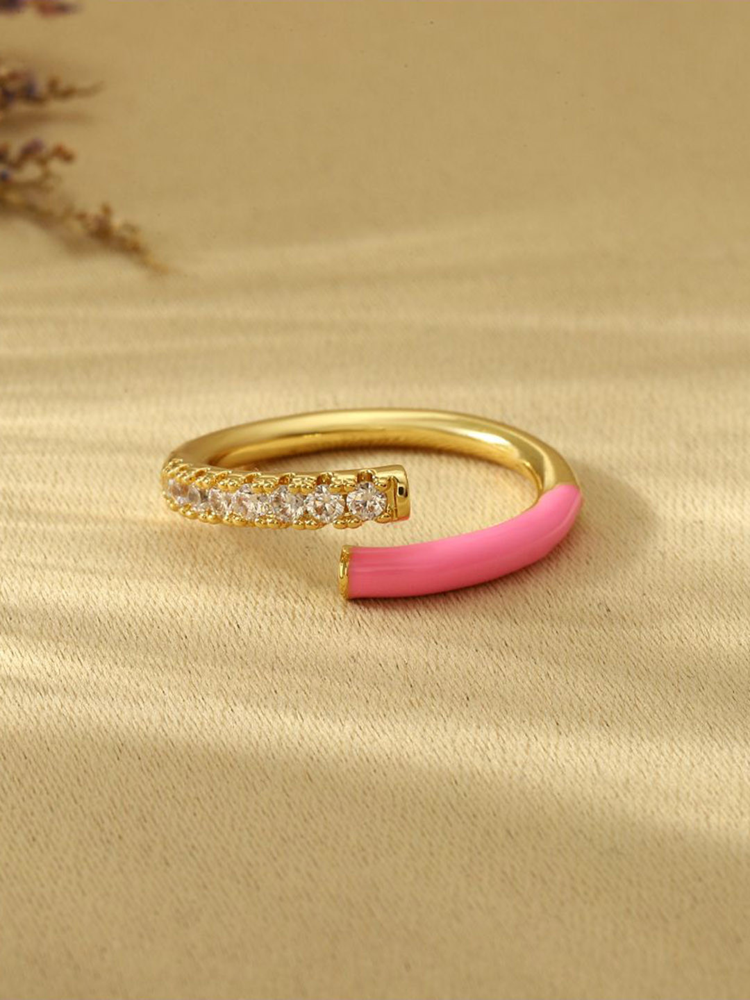 SALTY Stone Studded Delicate Delight Finger Ring