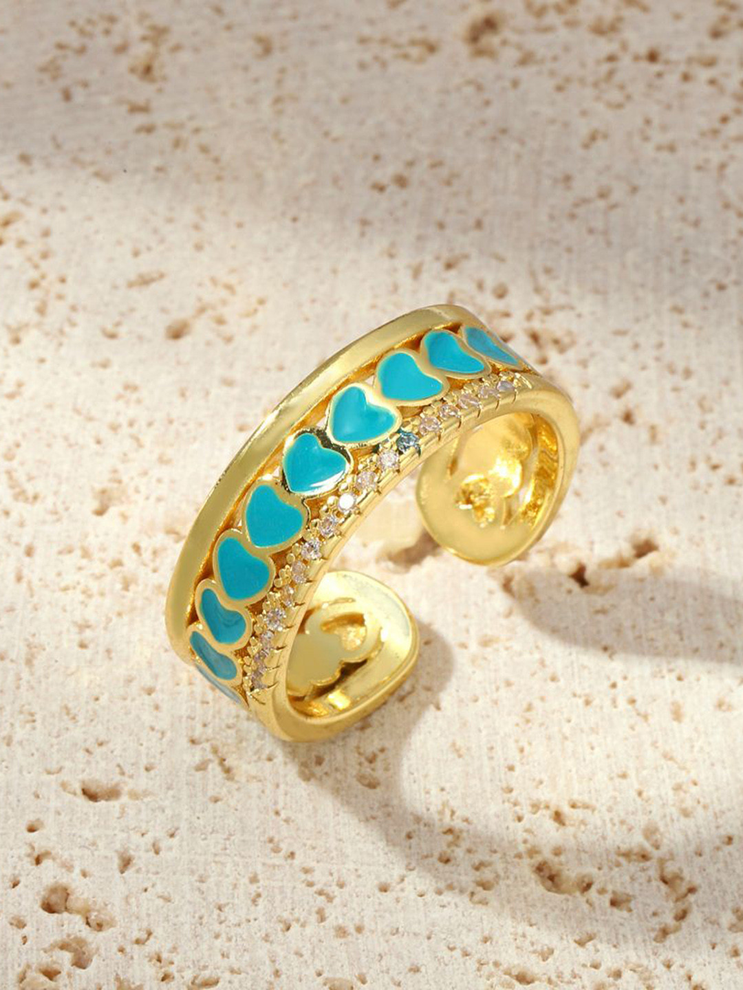 SALTY Stones Studded Tint Tango Adjustable Finger Ring