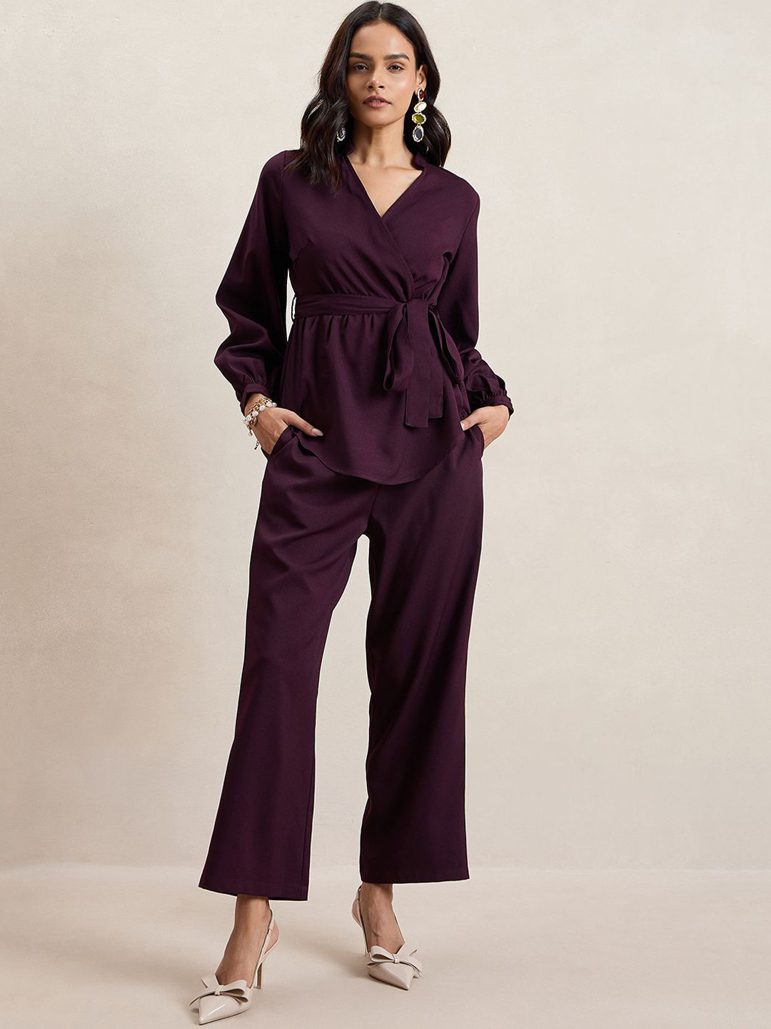 FEMMELLA Long Sleeve Top With Trouser Co-Ords