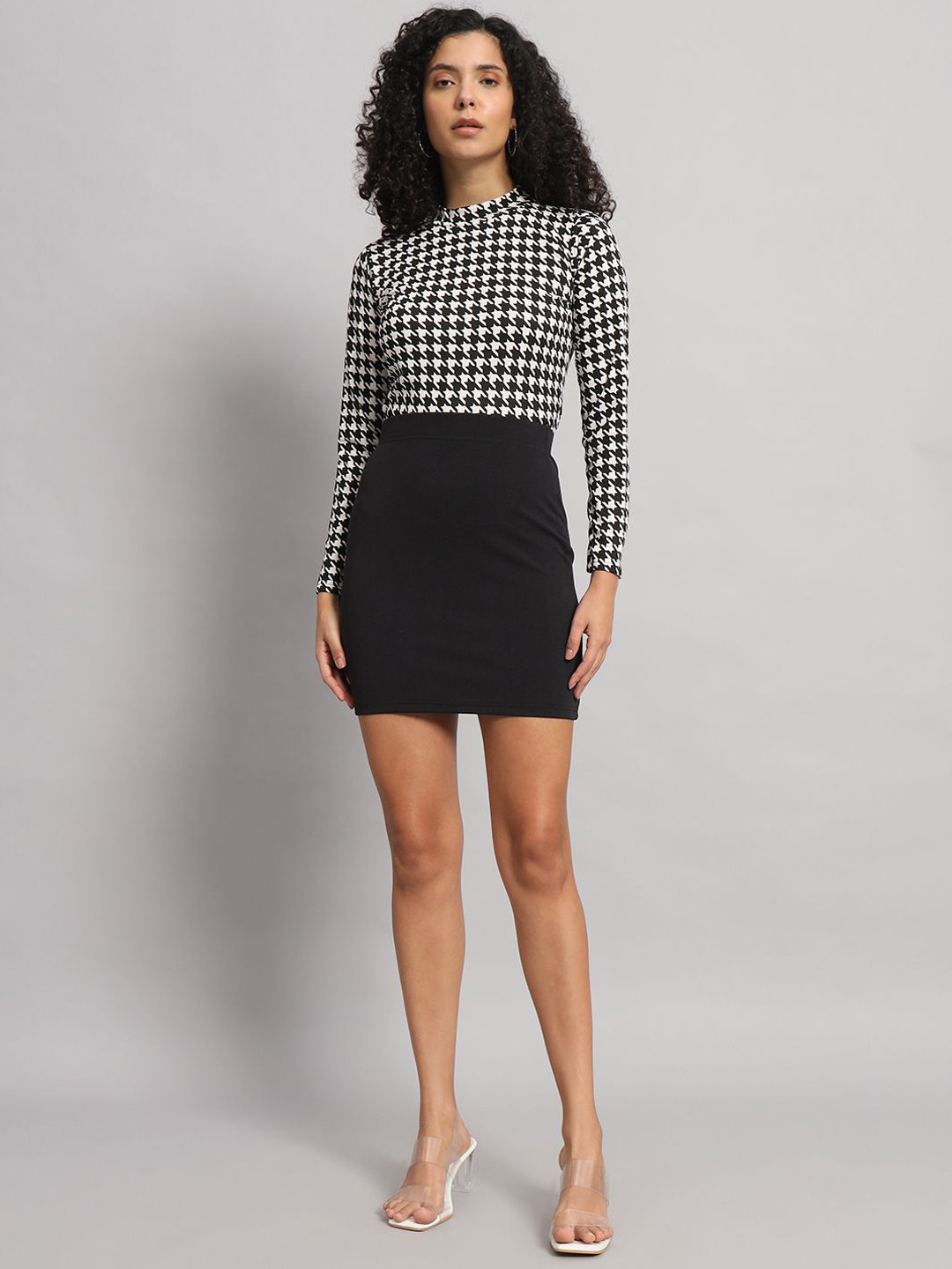 Dream Beauty Fashion Printed High Neck Top & Mini Skirt Co-ords