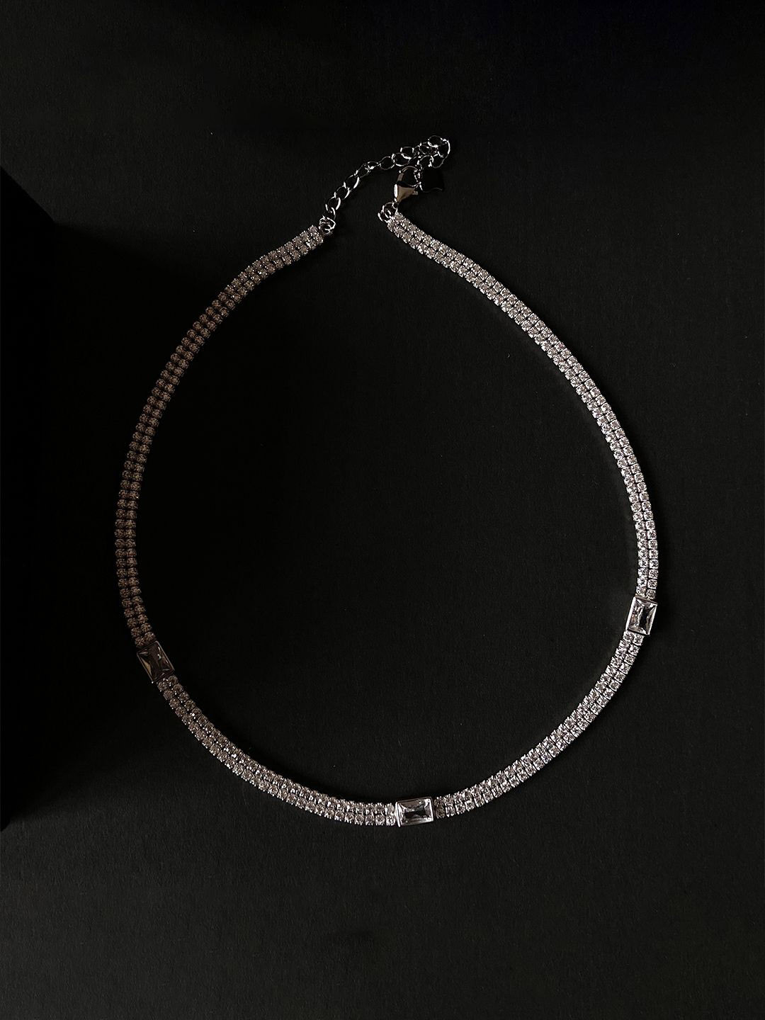 THE WOKE COLLECTION Rhodium-Plated CZ-Studded Necklace
