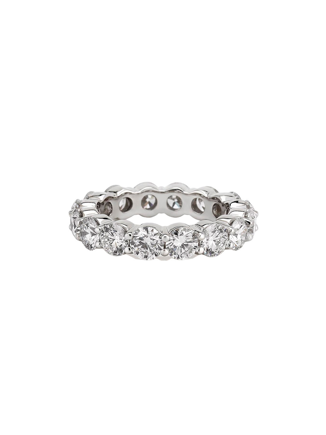 THE WOKE COLLECTION Rhodium Plated Cubic Zirconia Stone Studded Finger Ring
