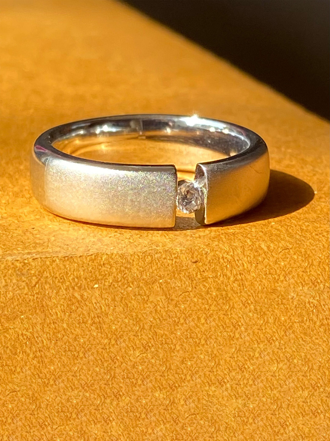 THE WOKE COLLECTION Rhodium-Plated CZ Stone Studded Finger Ring