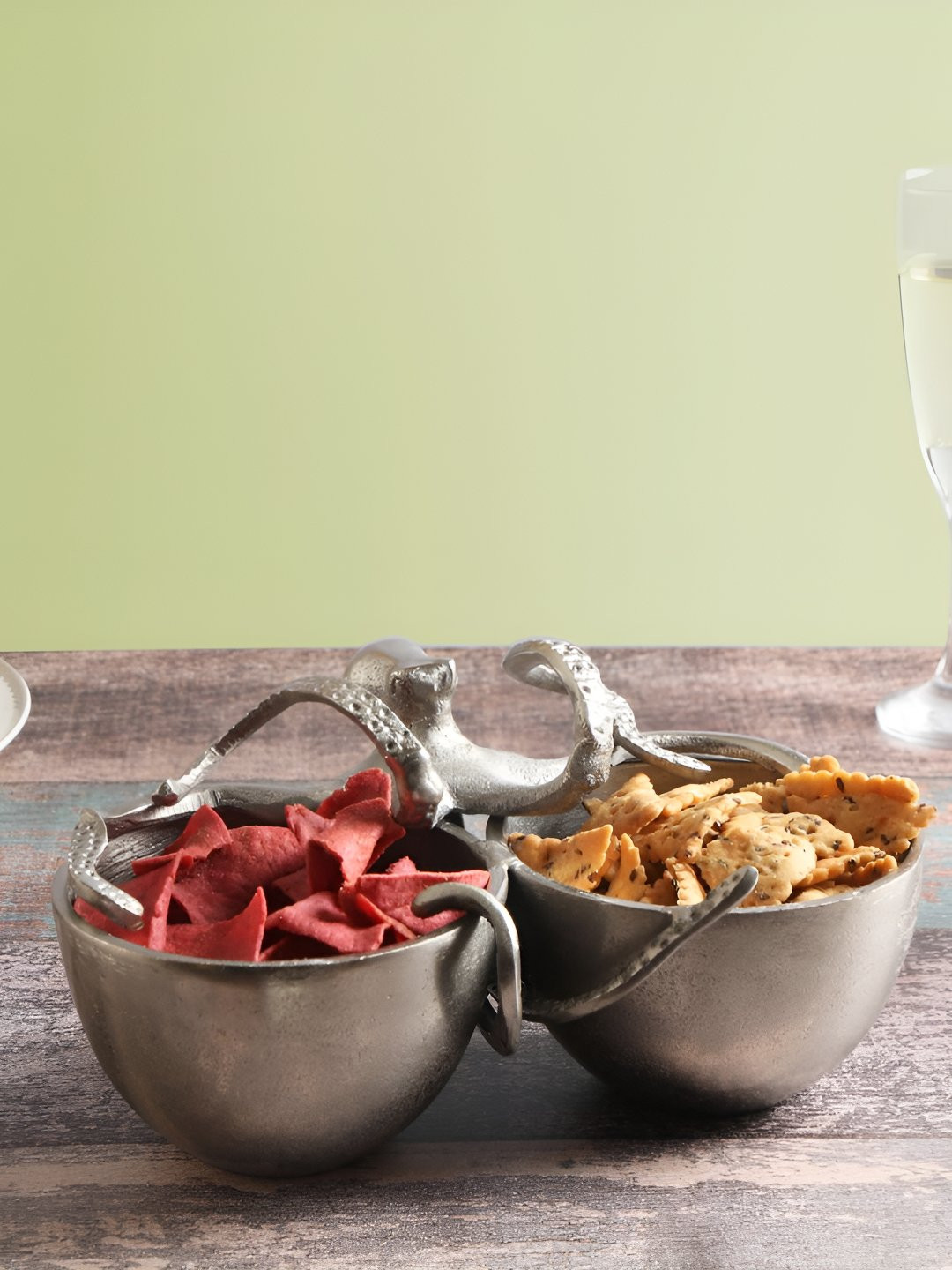 THE HOME CO. Grey Octopus-Designed Snacks Serving Bowl