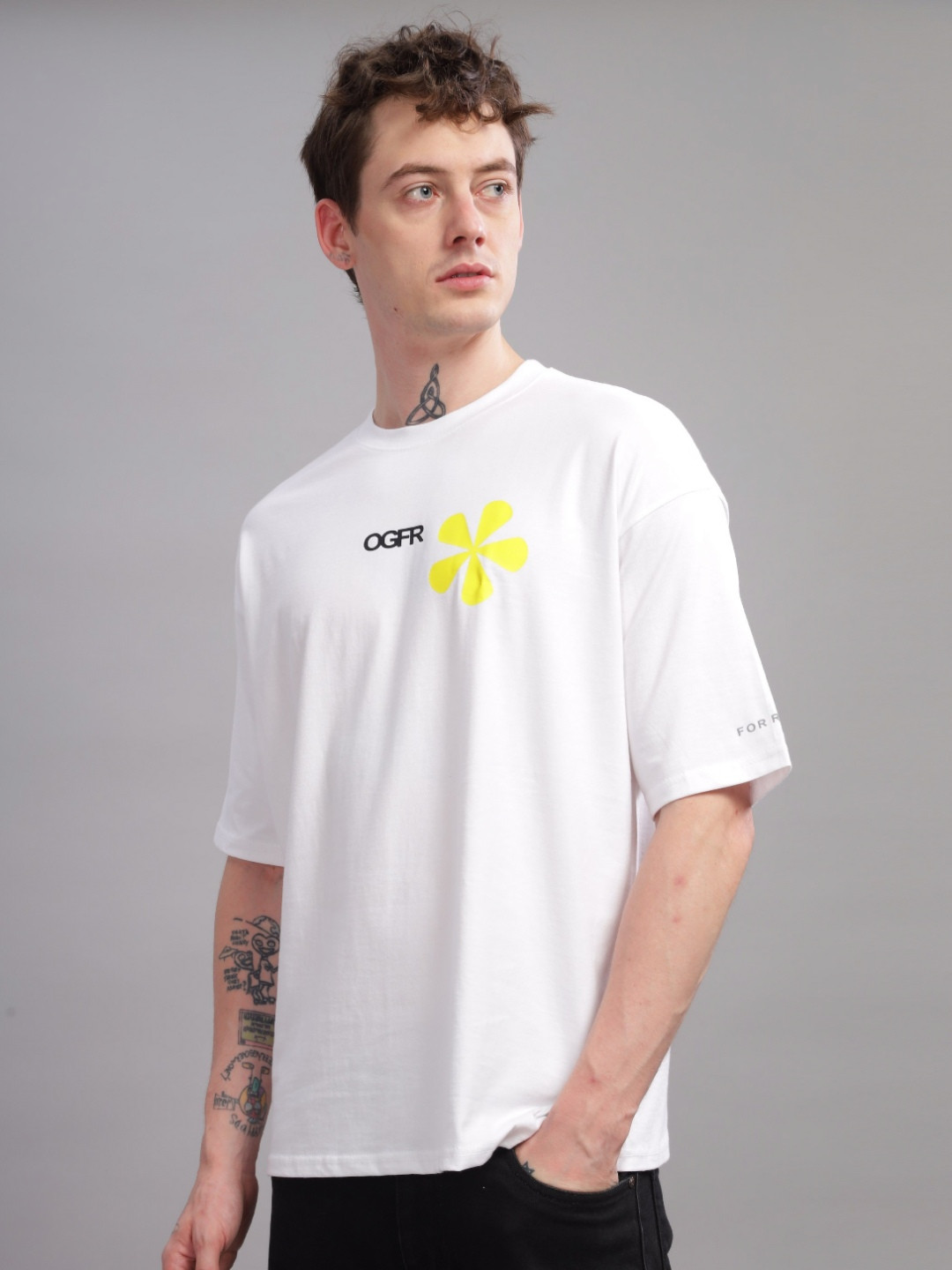 OG For Real Men Striped V-Neck Pockets T-shirt