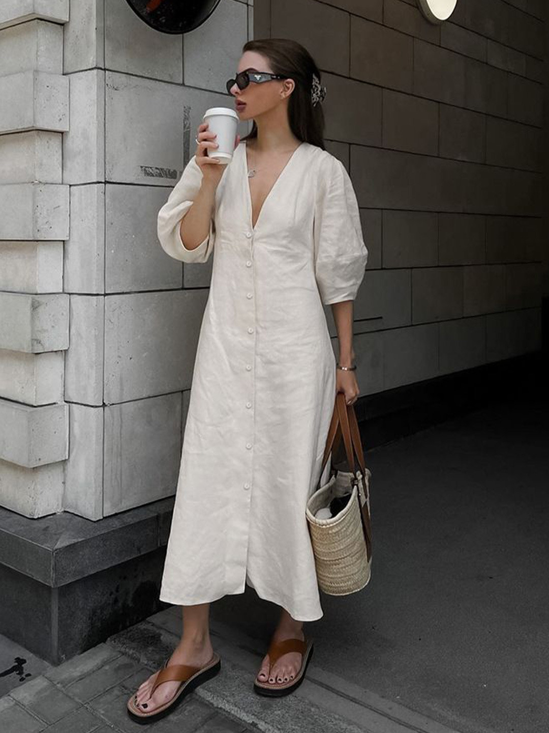 MIAKEE Striped A-Line Maxi Dress