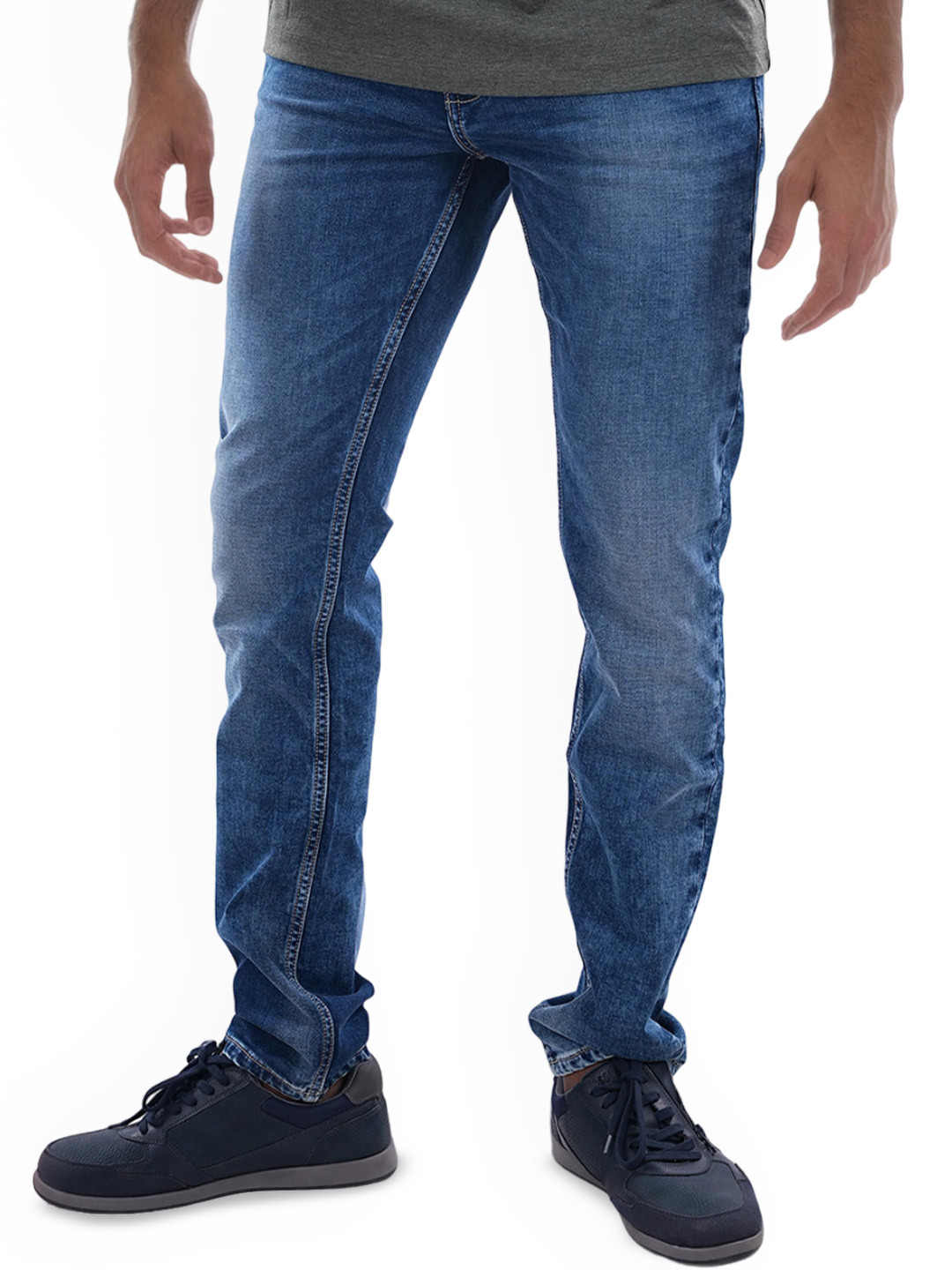 Celio Men Jean Slim Fit Mid-Rise Low Clean Look Fade Cotton Stretchable Jeans