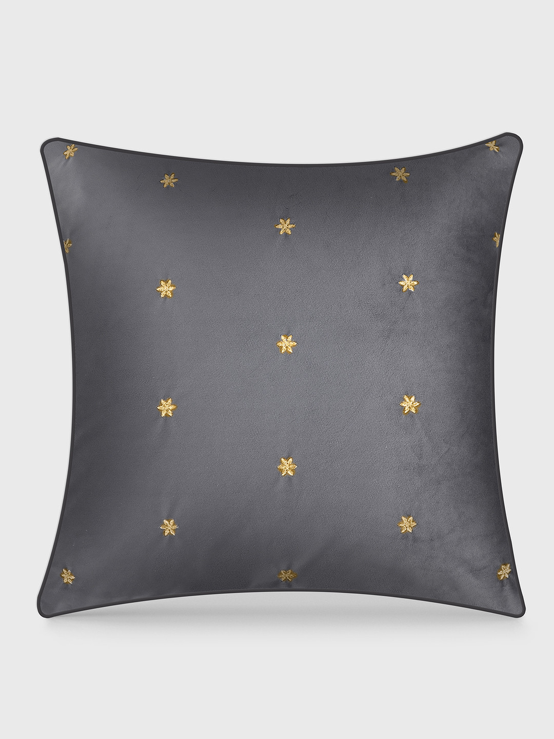 Mirooh Charcoal Embroidered Square Cushion