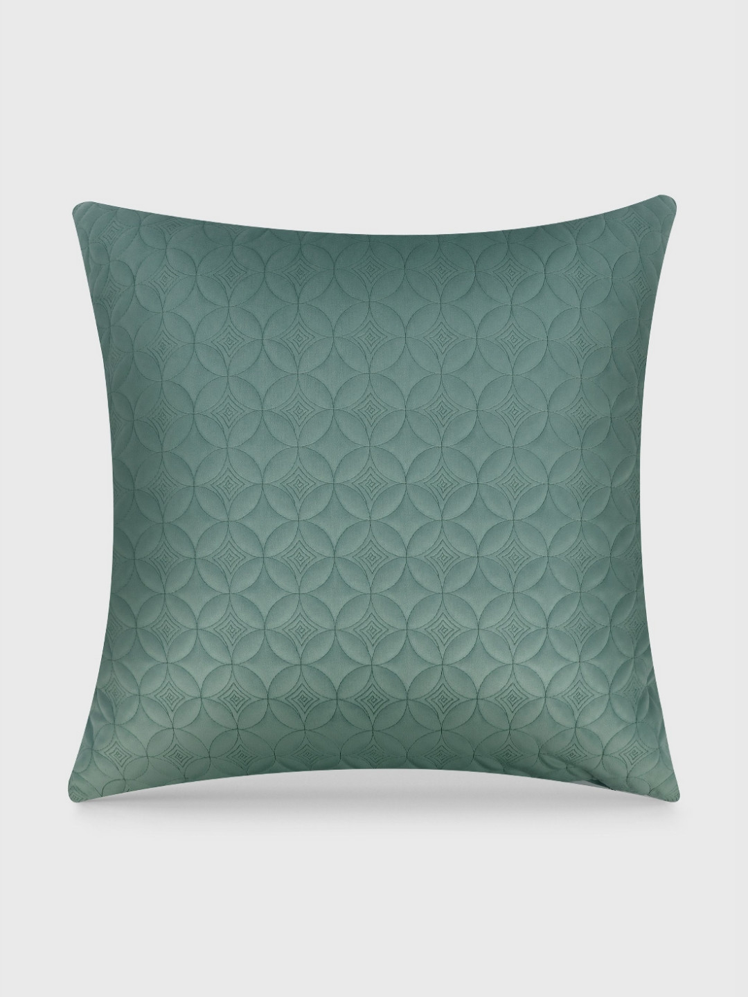 Mirooh Green Quilted Square Velvet Cushions