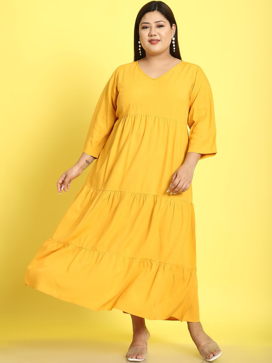 theRebelinme Plus Size Empire Maxi Dress