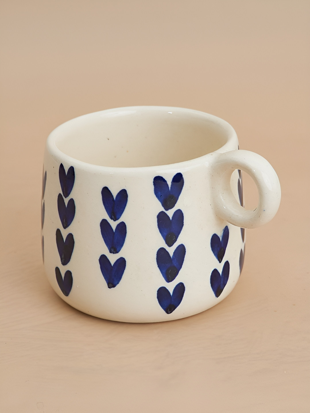 NURTURE INDIA Christmas Blue Conversational Ceramic Handmade Mug-300ml