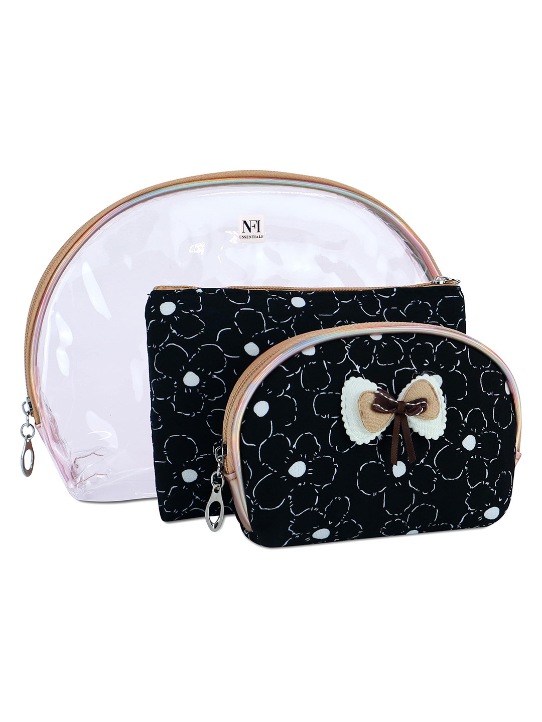 NFI essentials Set Of 3 Self Design Cosmetic Pouch