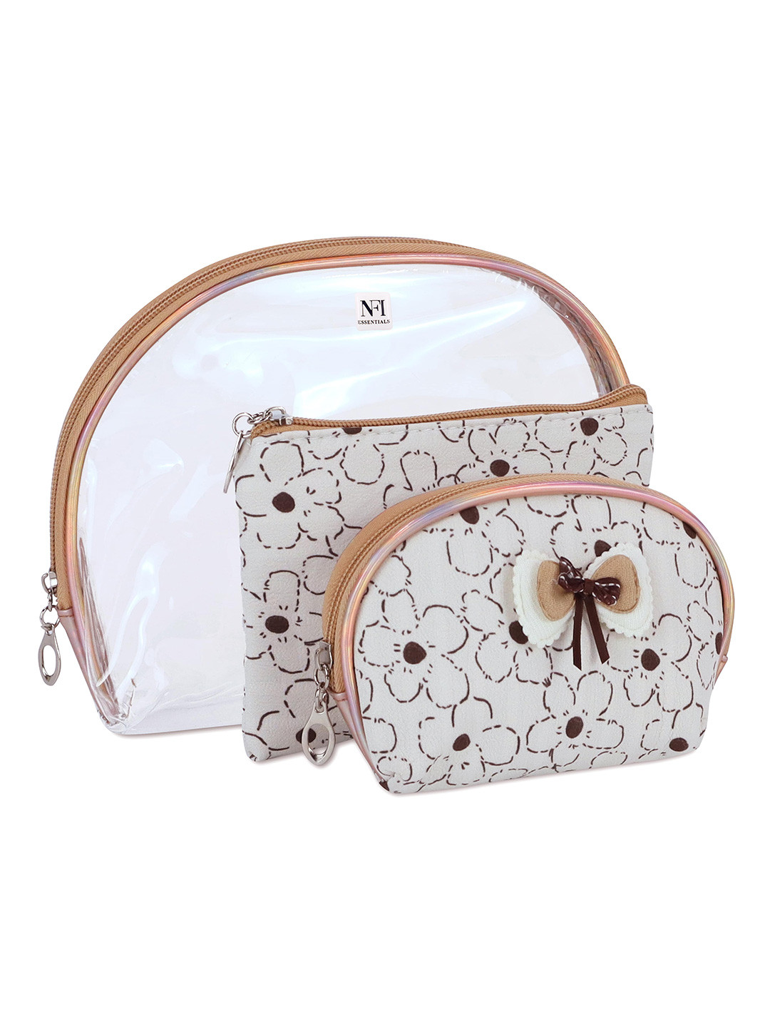 NFI essentials Set Of 3 Floral Printed Cosmetic Pouch