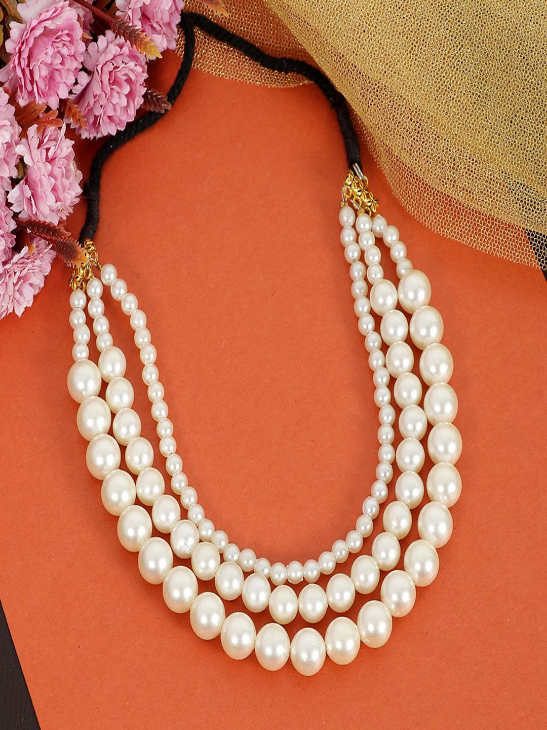 UNIVERSITY TRENDZ Gold-Plated Freshwater Pearl Layered Necklace