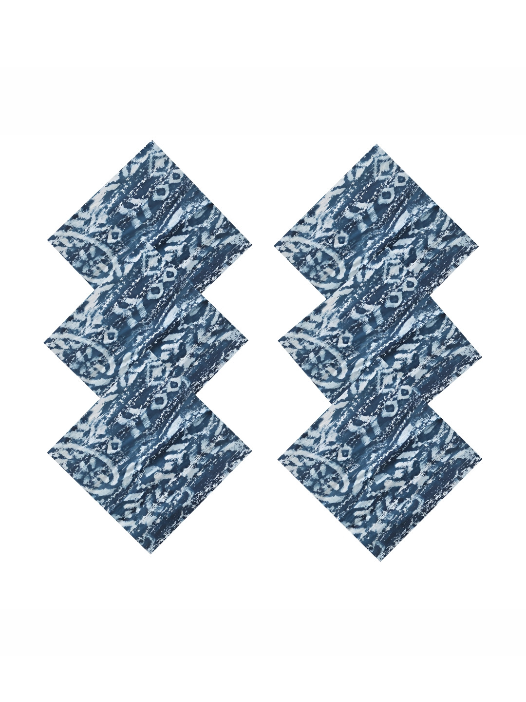 HANDICRAFT PALACE Navy Blue & White 6 Pieces Printed Cotton Table Napkins