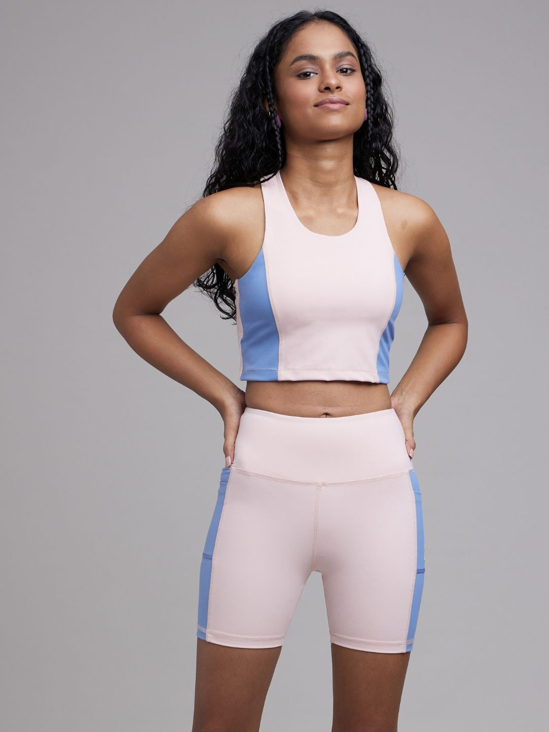 LIFE & JAM Colourblocked Crop Top & Shorts