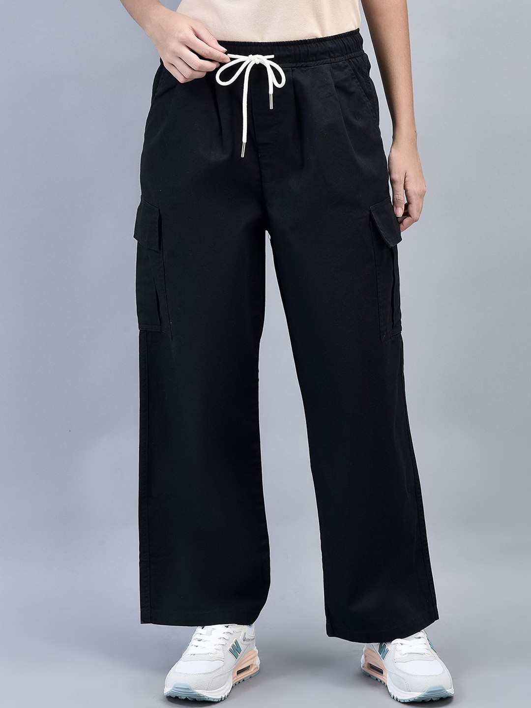Woodland Women Loose Fit Cotton Trousers