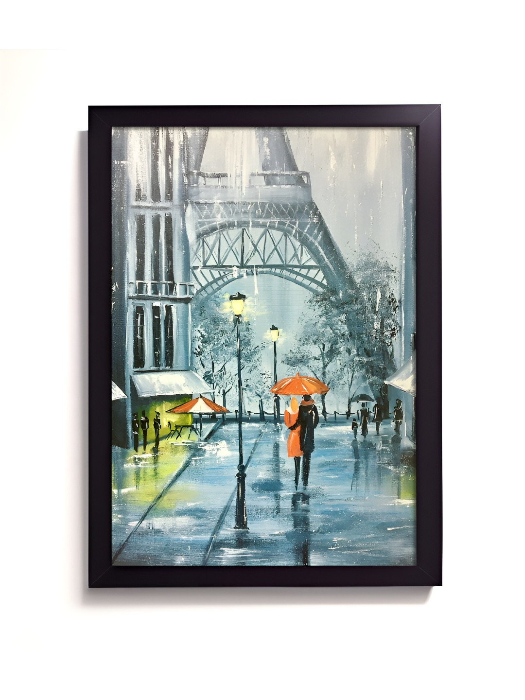 RANDOM Grey Synthetic Wood Wall Bedroom Rectangle Potrait Paintings Wall Art -18 x 12In