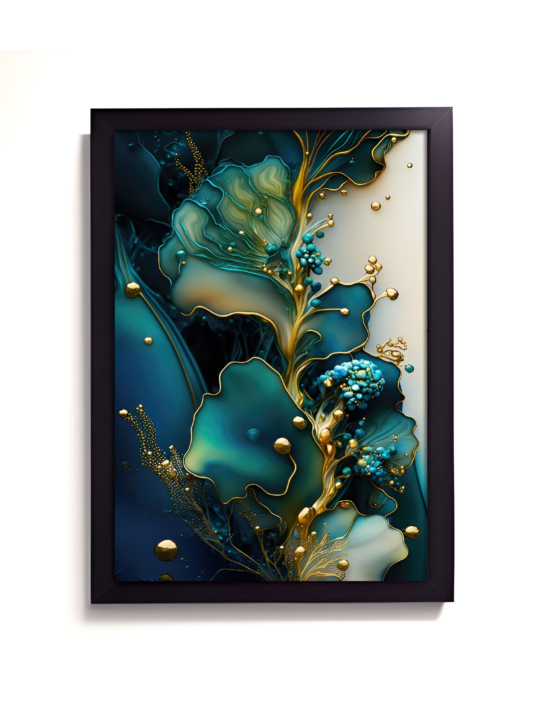 RANDOM Green & Blue Synthetic Wood Floral and Botanical Wall Art