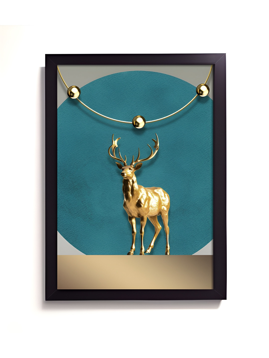 RANDOM Blue & Gold-Toned Abstract Painting Wall Art