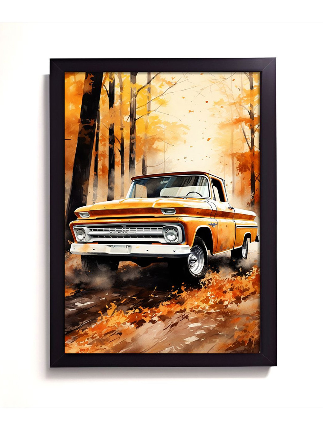 RANDOM Orange & Brown Abstract Painting Wall Art