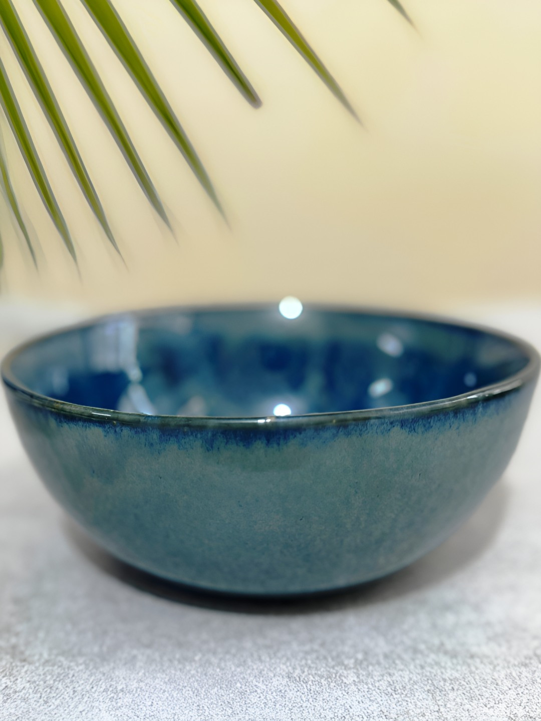 Lupaava Blue Glossy Microwave Safe Serving Bowls