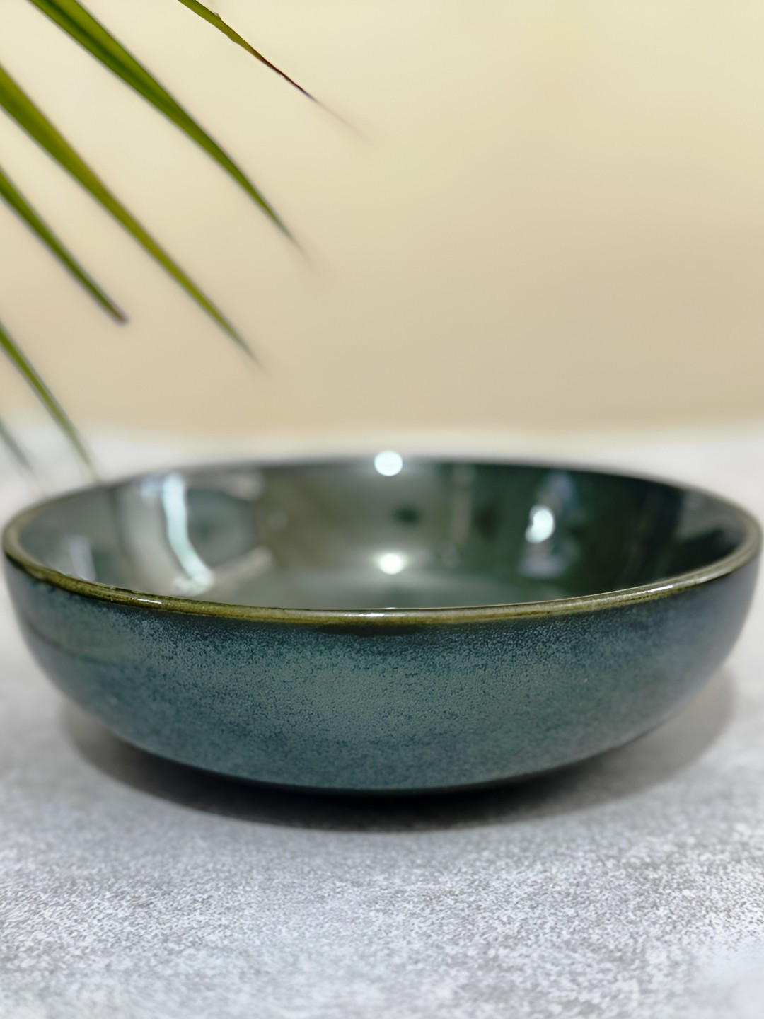 Lupaava  Green Glossy Microwave Safe Serving Bowls