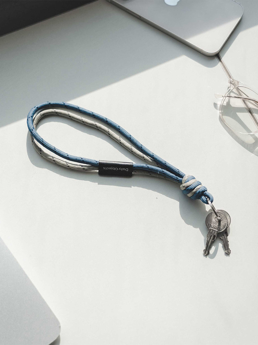 DailyObjects Blu & Grey Textured Key chain