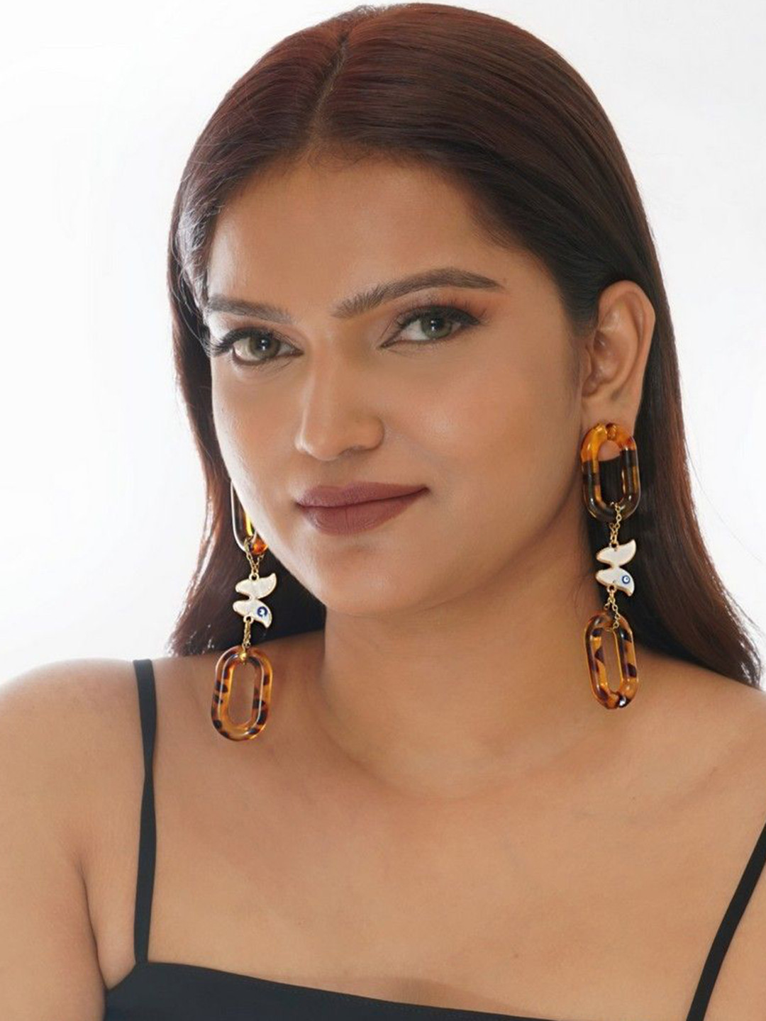 REJUVENATE JEWELS Brass-Plated Butterfly Shaped Drop Earrings