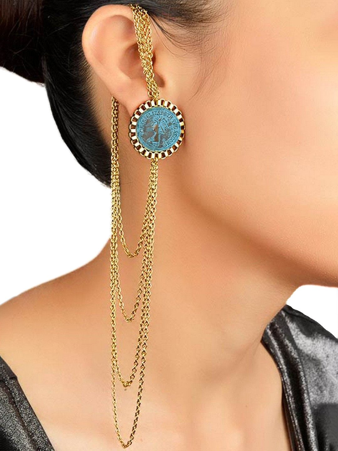 REJUVENATE JEWELS TRAVEL TO EAR Brass Plated Contemporary Drop Earrings