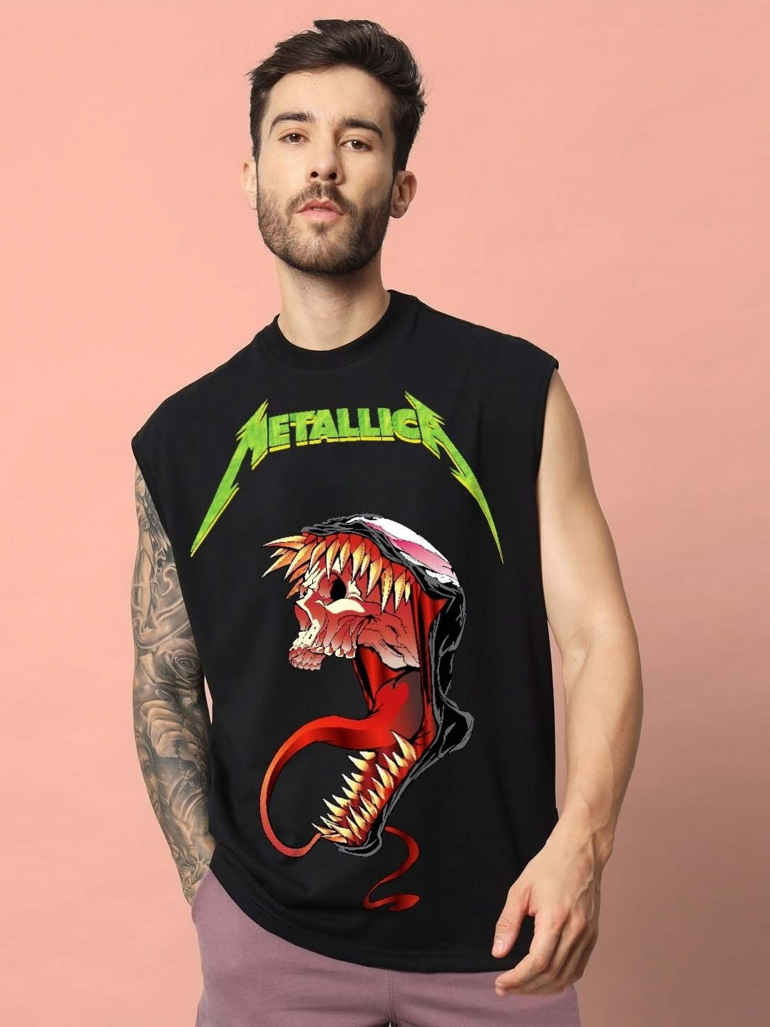 WEARDUDS Men Printed Raw Edge T-shirt