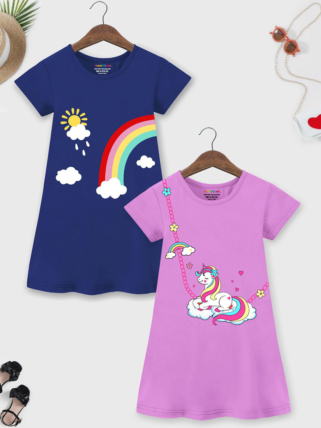 YK X Pack of 2 Graphic Print T-shirt Dress